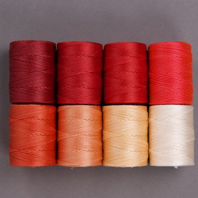 CLC.MIX-01:  C-Lon Bead Cord Mix 1: Fire Mix (8 colors- 1 bobbin each) 