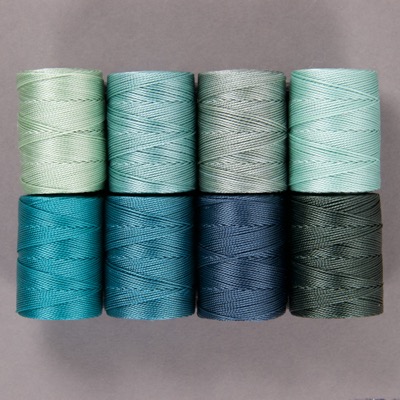 CLC.MIX-04:  C-Lon Bead Cord Mix 4: Pacific Mix (8 colors- 1 bobbin each) 