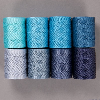 CLC.MIX-05:  C-Lon Bead Cord Mix 5: Atlantic Mix (8 colors- 1 bobbin each) 