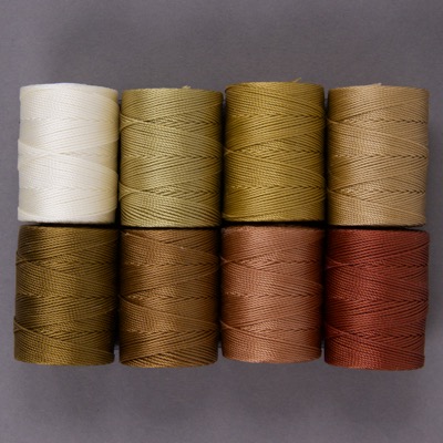 CLC.MIX-12:  C-Lon Bead Cord Mix 12: Sand Mix (8 colors- 1 bobbin each) 