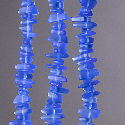 CSG-02-RYB: Designer Sea Glass - Royal Blue Pebbles 9x6mm 