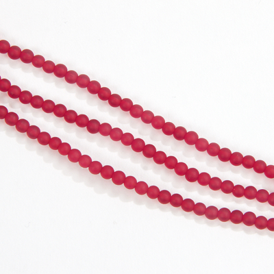 CSG-07-CHR: Designer Sea Glass - Cherry Red 4mm Round 