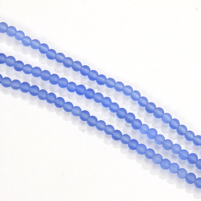 CSG-07-LTS: Designer Sea Glass - Lt. Sapphire 4mm Round 