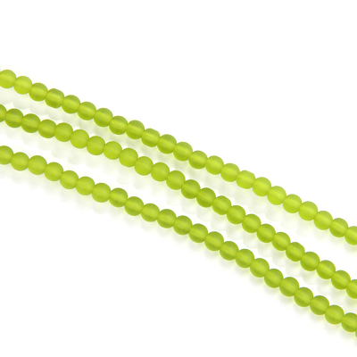 CSG-07-OLV: Designer Sea Glass - Olive 4mm Round 