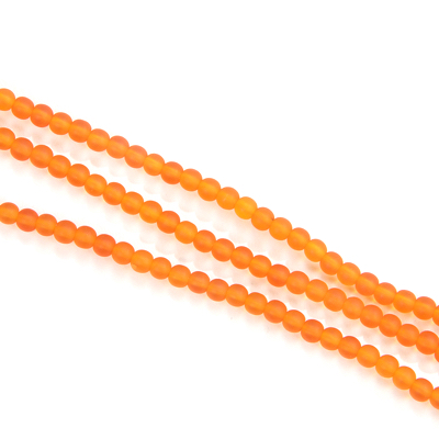 CSG-07-TNG: Designer Sea Glass - Tangerine 4mm Round 