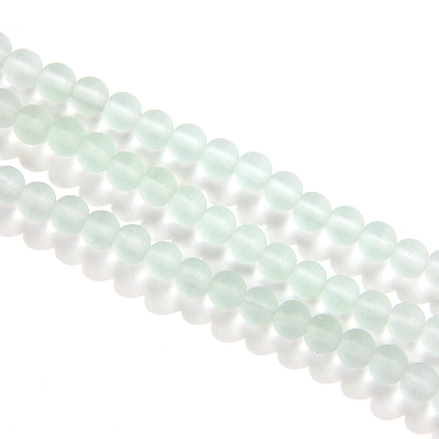 CSG-08-LAQ: Designer Sea Glass - Lt. Aqua 8mm Round 