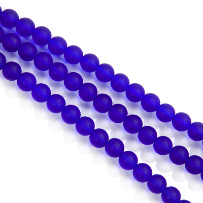 CSG-08-RYB: Designer Sea Glass - Royal Blue 8mm Round 
