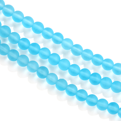CSG-08-SBL: Designer Sea Glass - Sky Blue 8mm Round 
