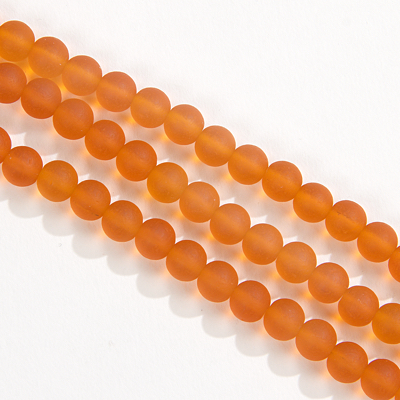 CSG-08-TNG: Designer Sea Glass - Tangerine 8mm Round 