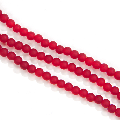 CSG-09-CHR: Designer Sea Glass - Cherry Red 6mm Round 