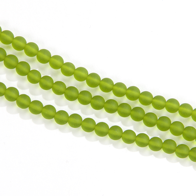 CSG-09-OLV: Designer Sea Glass - Olive 6mm Round 
