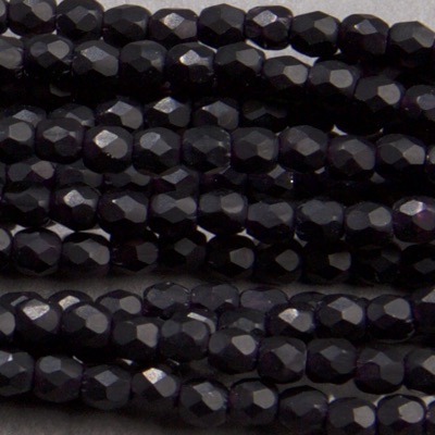 CZF-0002: 3mm Czech Fire Polished - Matte Black (50 pcs) 