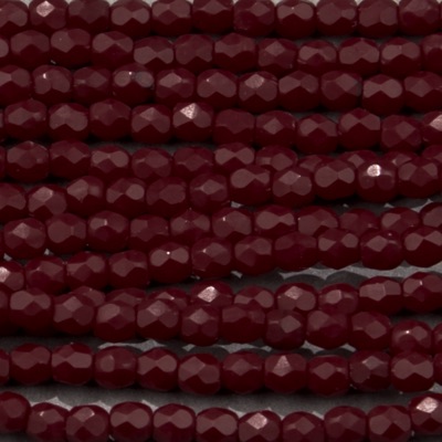 CZF-0021: 3mm Czech Fire Polished - Dk Ruby (50 pcs) 