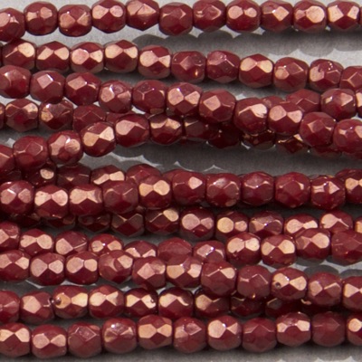 CZF-0035: 3mm Czech Fire Polished - Met Plum/Bronze (50 pcs) 