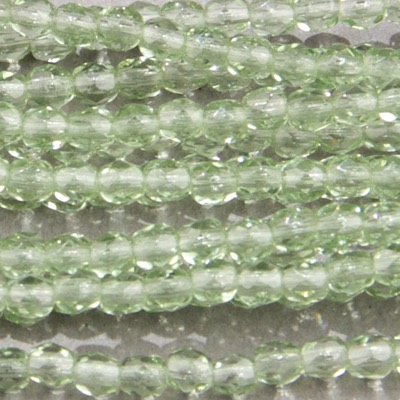 CZF-0065: 3mm Czech Fire Polished - Tr Celadon Luster (50 pcs) 