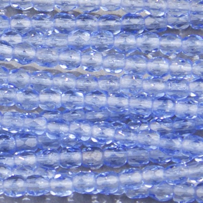 CZF-0085: 3mm Czech Fire Polished - Tr Sapphire (50 pcs) 