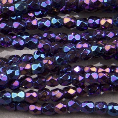 CZF-0090: 3mm Czech Fire Polished - Purple Iris (50 pcs) 