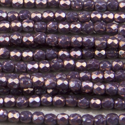 CZF-0093: 3mm Czech Fire Polished - Violet Gold Luster (50 pcs) - Discontinued 