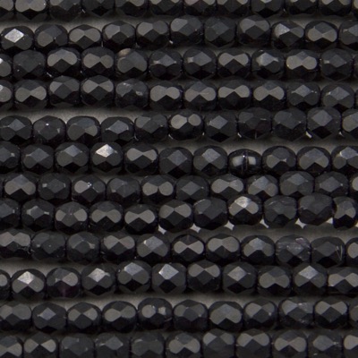 CZF-1002: 4mm Czech Fire Polished - Matte Black (50 pcs) 