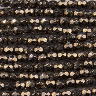 CZF-1006: 4mm Czech Fire Polished - Bronze Iris (50 pcs) 