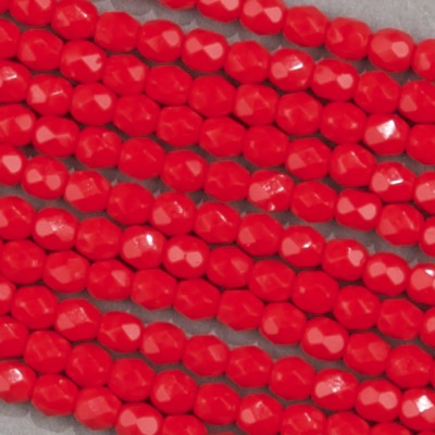 CZF-1018: 4mm Czech Fire Polished - Op Red (50 pcs) 
