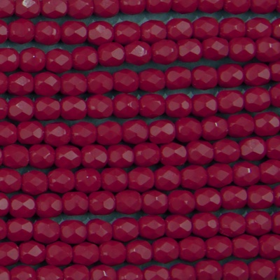 CZF-1019: 4mm Czech Fire Polished - Ruby (50 pcs) 