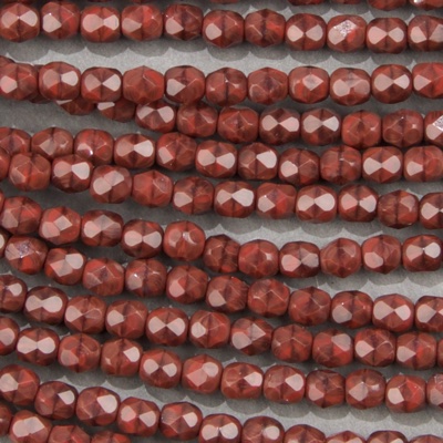 CZF-1020: 4mm Czech Fire Polished - Rust Picasso (50 pcs) - Discontinued 
