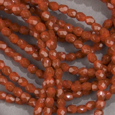 CZF-1026: 4mm Czech Fire Polished - Rust/Fire Opal (50 pcs) 