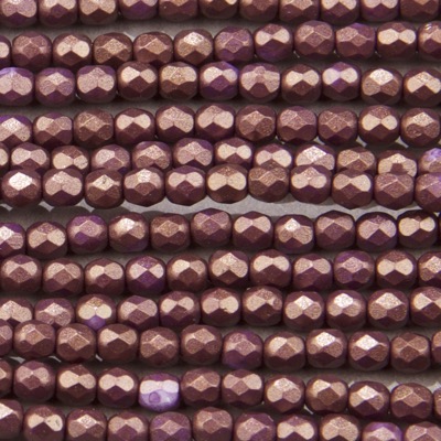 CZF-1036: 4mm Czech Fire Polished - Matte Met Plum Bronze (50 pcs) - Discontinued 