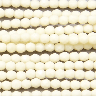 CZF-1046: 4mm Czech Fire Polished - Matte Cream (50 pcs) - Discontinued 