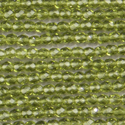 CZF-1054: 4mm Czech Fire Polished - Tr Olivine (50 pcs) 