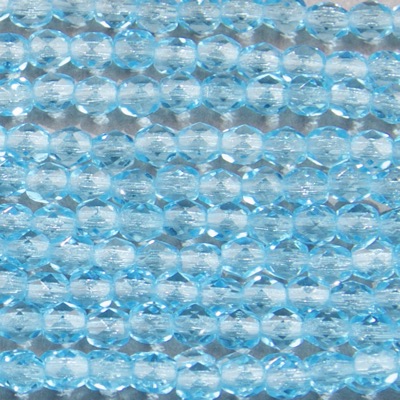 CZF-1079: 4mm Czech Fire Polished - Tr Lt Aqua (50 pcs) 