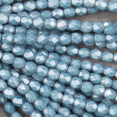 CZF-1088: 4mm Czech Fire Polished - Op Pale Denim Luster (50 pcs) 