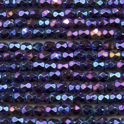 CZF-1090: 4mm Czech Fire Polished - Purple Iris (50 pcs) 