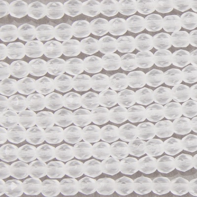 CZF-1141: 4mm Czech Fire Polished - Matte Crystal (50 pcs) - Discontinued 