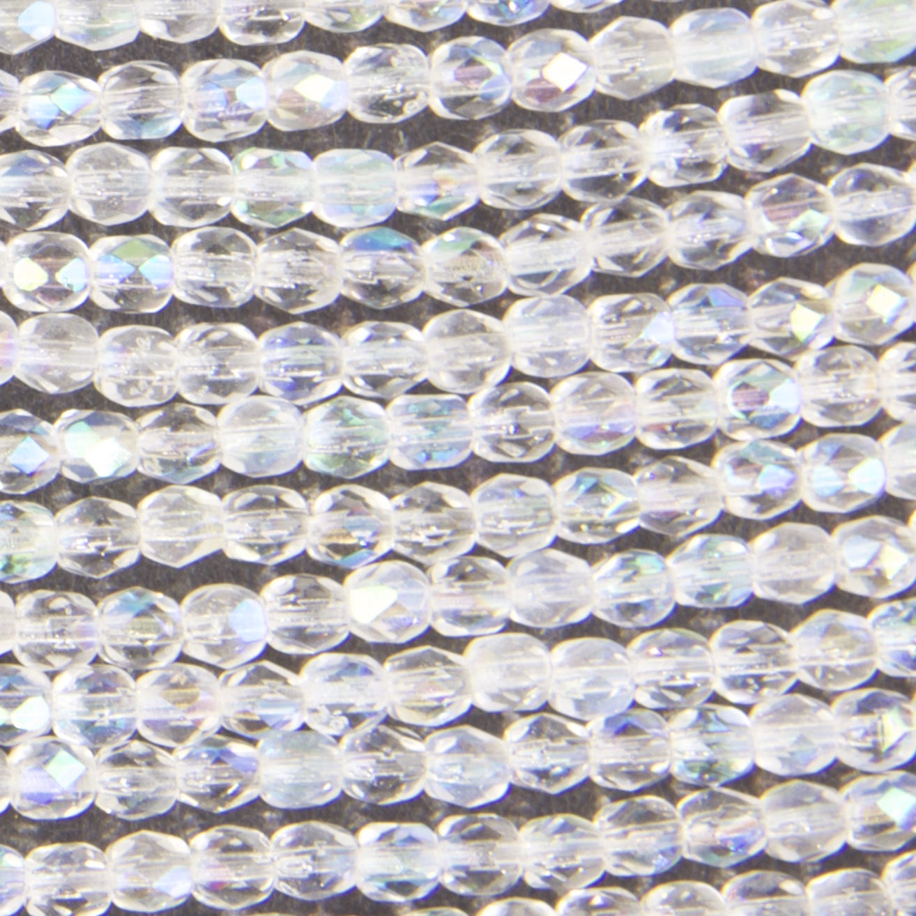 CZF-1144: 4mm Czech Fire Polished - Crystal AB (50 pcs) 