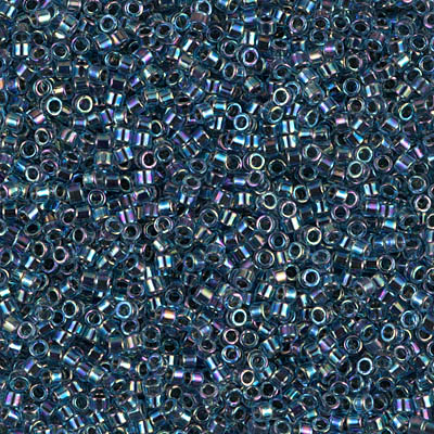 DB0085:  Blue Lined Aqua AB 11/0 Miyuki Delica Bead 