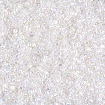 DB0222:  White Opal AB 11/0 Miyuki Delica Bead 