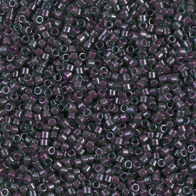 DB0279:  Cranberry Lined Emerald Luster 11/0 Miyuki Delica Bead 
