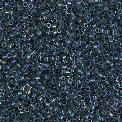 DB0286:  Midnight Blue Lined Aqua AB 11/0 Miyuki Delica Bead 