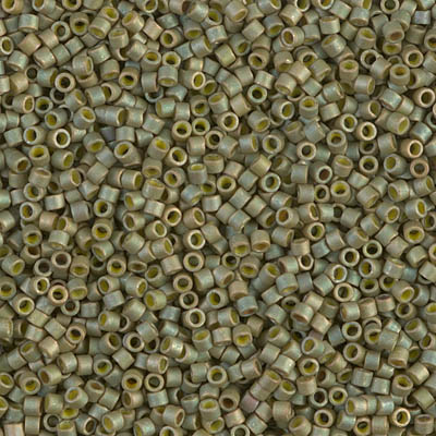 DB0372:  Matte Opaque Light Olive Luster 11/0 Miyuki Delica Bead 