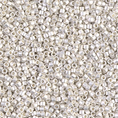 DB0551F:  Matte Sterling Plated 11/0 Miyuki Delica Bead 