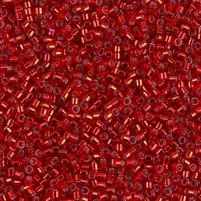 DB0602:  Dyed Silverlined Red 11/0 Miyuki Delica Bead 