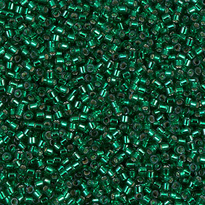 DB0605:  Dyed Silverlined Emerald 11/0 Miyuki Delica Bead 