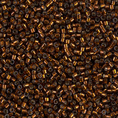 DB0612:  Dyed Silverlined Dark Topaz 11/0 Miyuki Delica Bead 