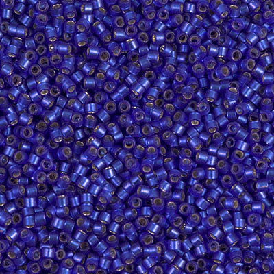 DB0696:  Dyed Semi-Frosted Silverlined Dark Blue Violet 11/0 Miyuki Delica Bead 