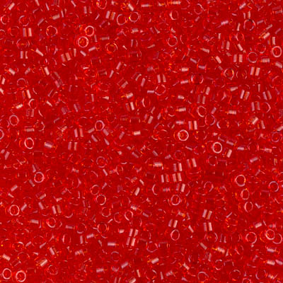 DB0704:  Transparent Red Orange 11/0 Miyuki Delica Bead 