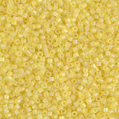 DB0854:  Matte Transparent Yellow AB 11/0 Miyuki Delica Bead 