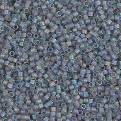 DB0863:  Matte Transparent Gray AB 11/0 Miyuki Delica Bead 