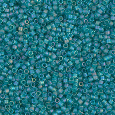 DB1283:  Matte Transparent Caribbean Teal AB 11/0 Miyuki Delica Bead 
